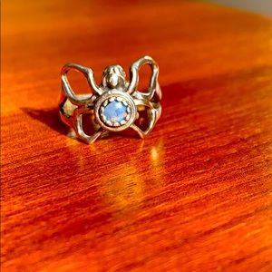 Genuine sterling silver fairy ring with opal